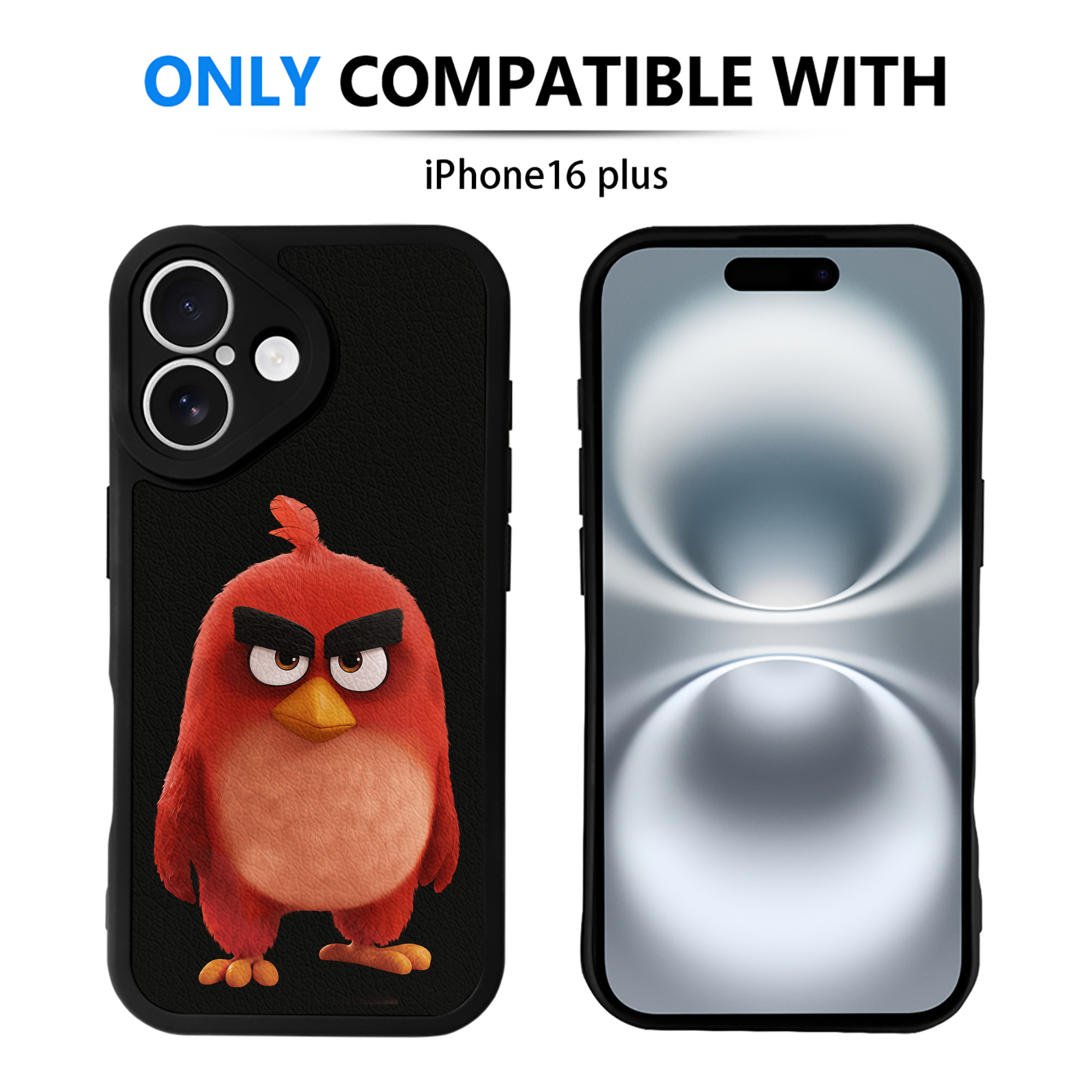 （画像用） Angry Birds アングリーバード 【iPhone 16シリーズ対応】シリコンスマホケース（レザー調） 材質：シリコン